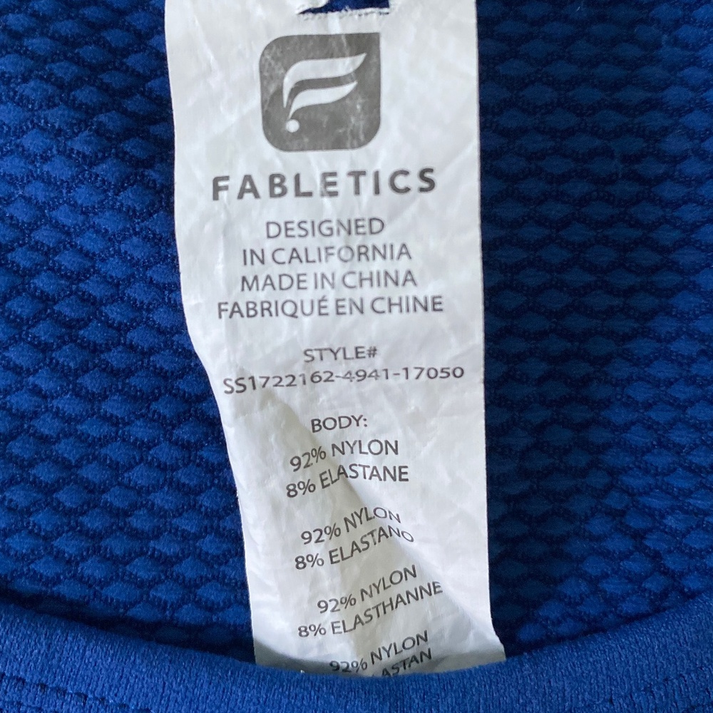 Fabletics Delta Short Sleeve Tee Blue Sz L - Picture 5 of 7